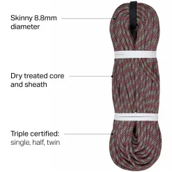 Argon Double Dry Climbing Rope - 8.8mm