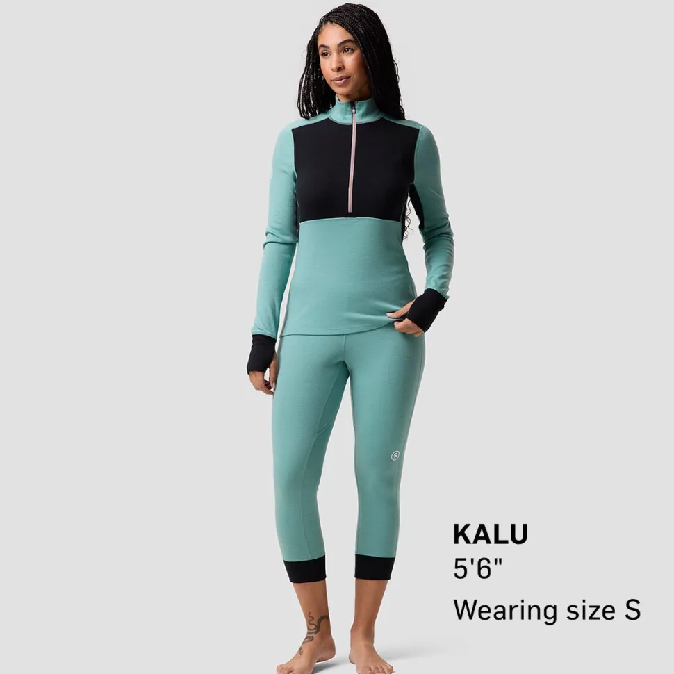 Cedars RWS Merino Mid-Wt Baselayer 3/4 Bottom - Women's