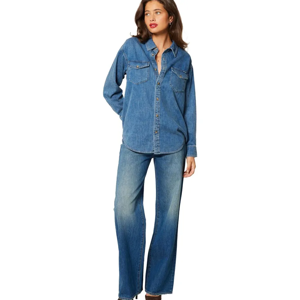 Classic Denim Worn Shirt - Women's
