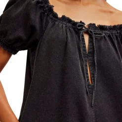 Daisy Denim Babydoll Romper - Women's
