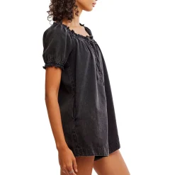 Daisy Denim Babydoll Romper - Women's
