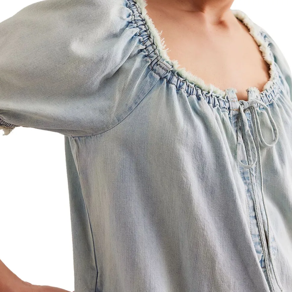 Daisy Denim Babydoll Romper - Women's