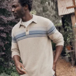 Ellias Chest Stripe Sweater Polo - Men's