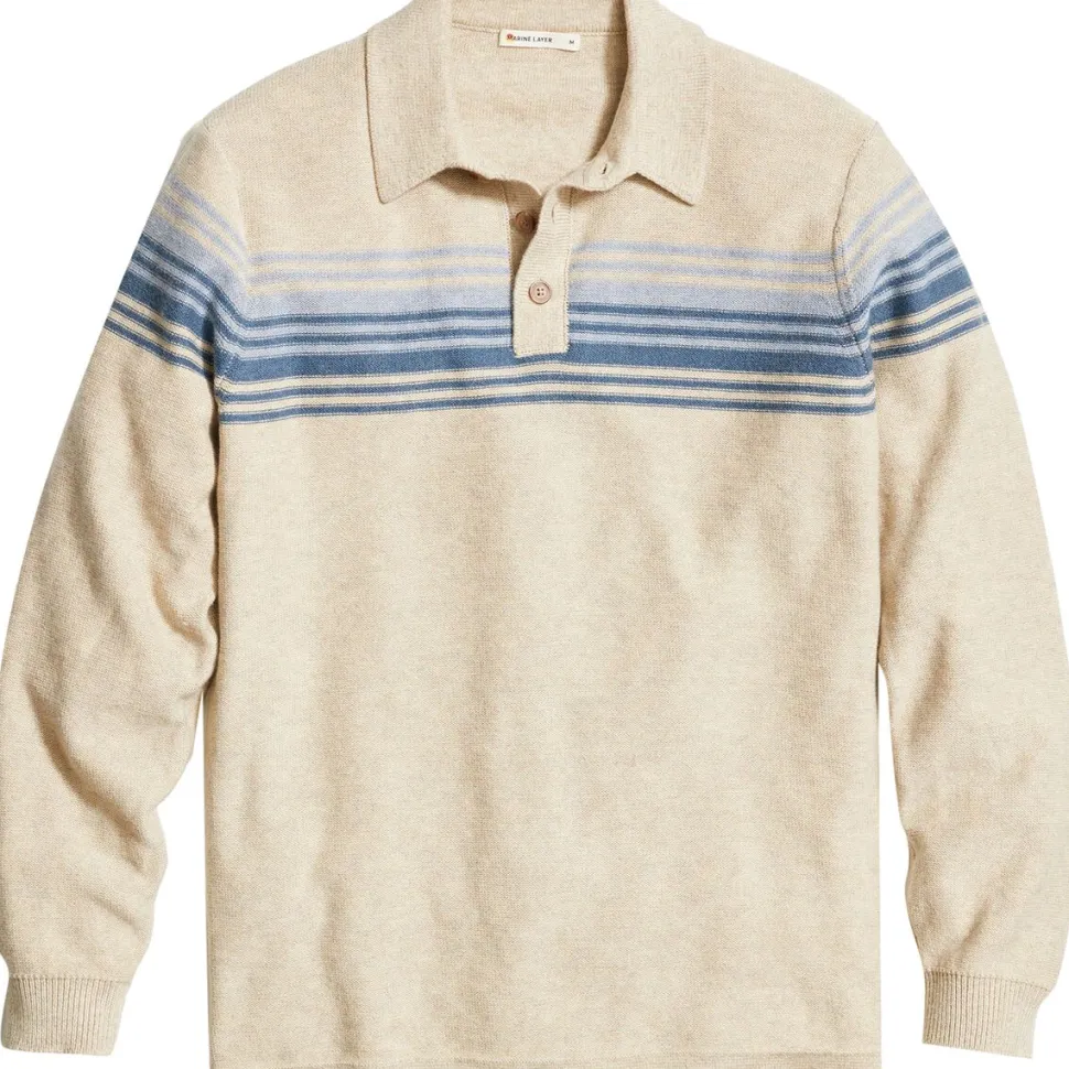 Ellias Chest Stripe Sweater Polo - Men's