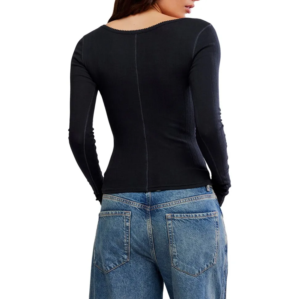 End Game Pointelle Long-Sleeve Top - Women's