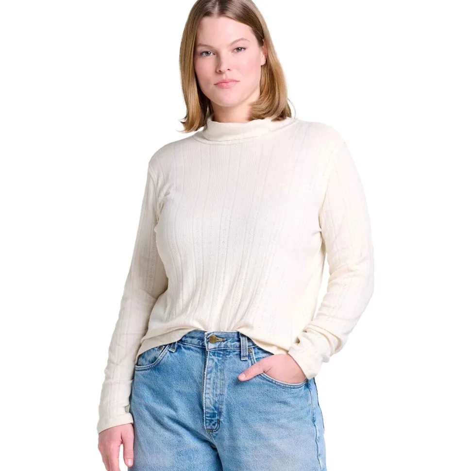 Foothill Pointelle Long-Sleeve T-Neck Shirt - Women's