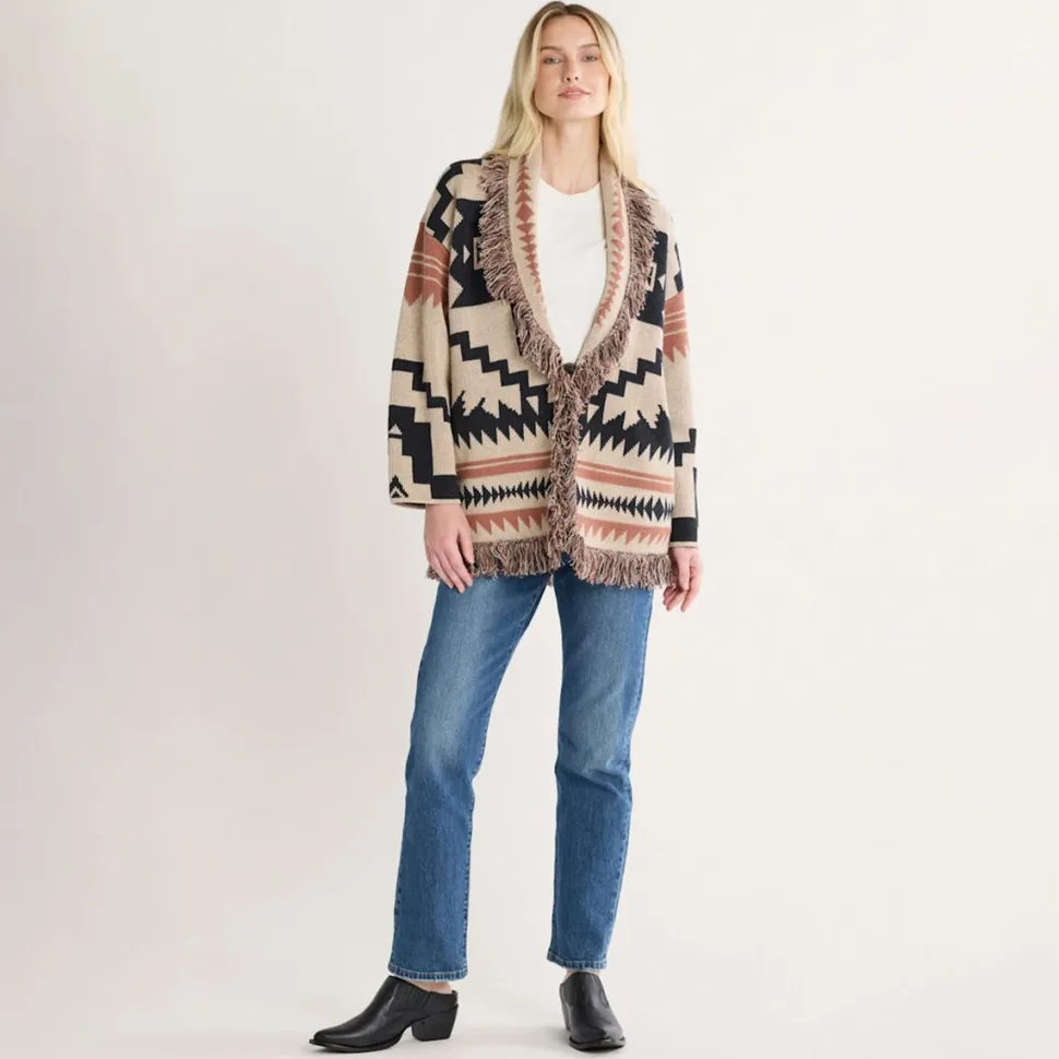 Graphic Fringe Cardigan - Women's