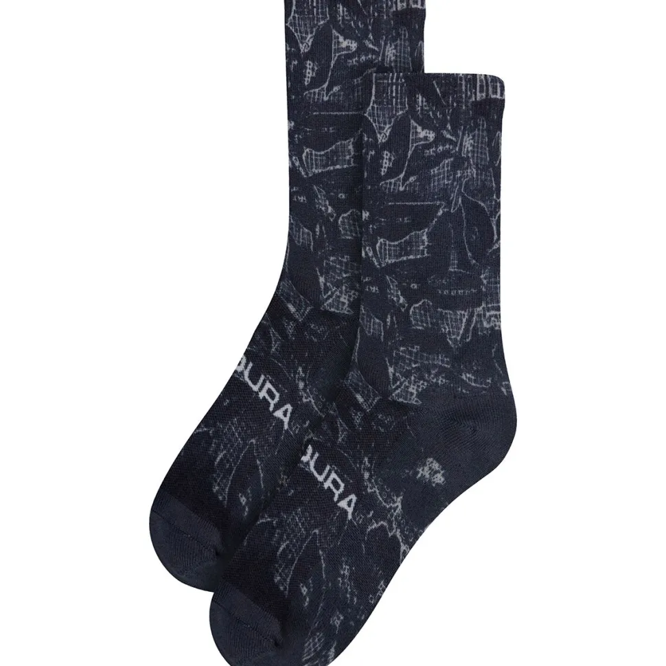 Grid Floral LTD Print Sock