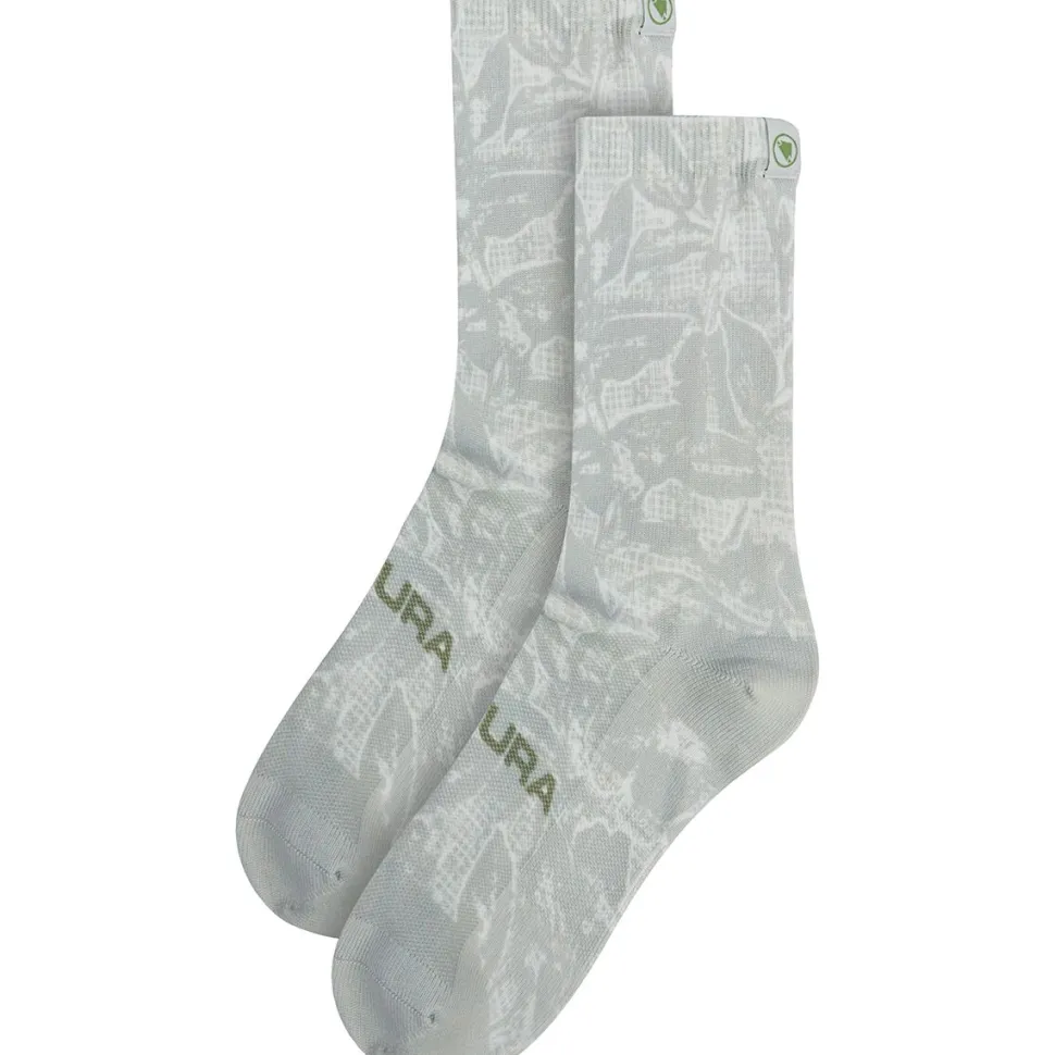 Grid Floral LTD Print Sock