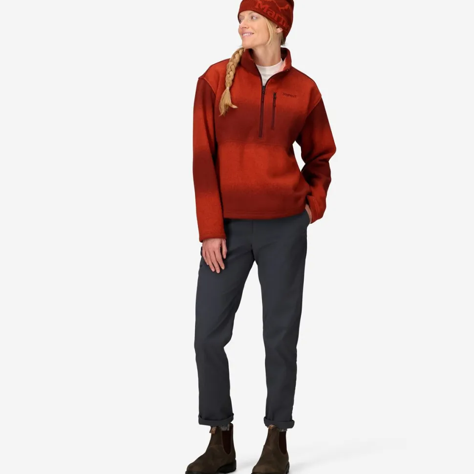 Heavyweight Drop Line Printed 1/2-Zip - Women's