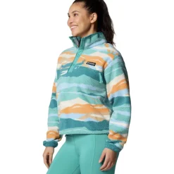 Helvetia II Printed Cropped 1/2-Snap Pullover - Women's