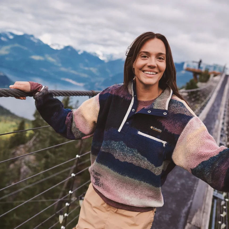 Helvetia II Printed Cropped 1/2-Snap Pullover - Women's