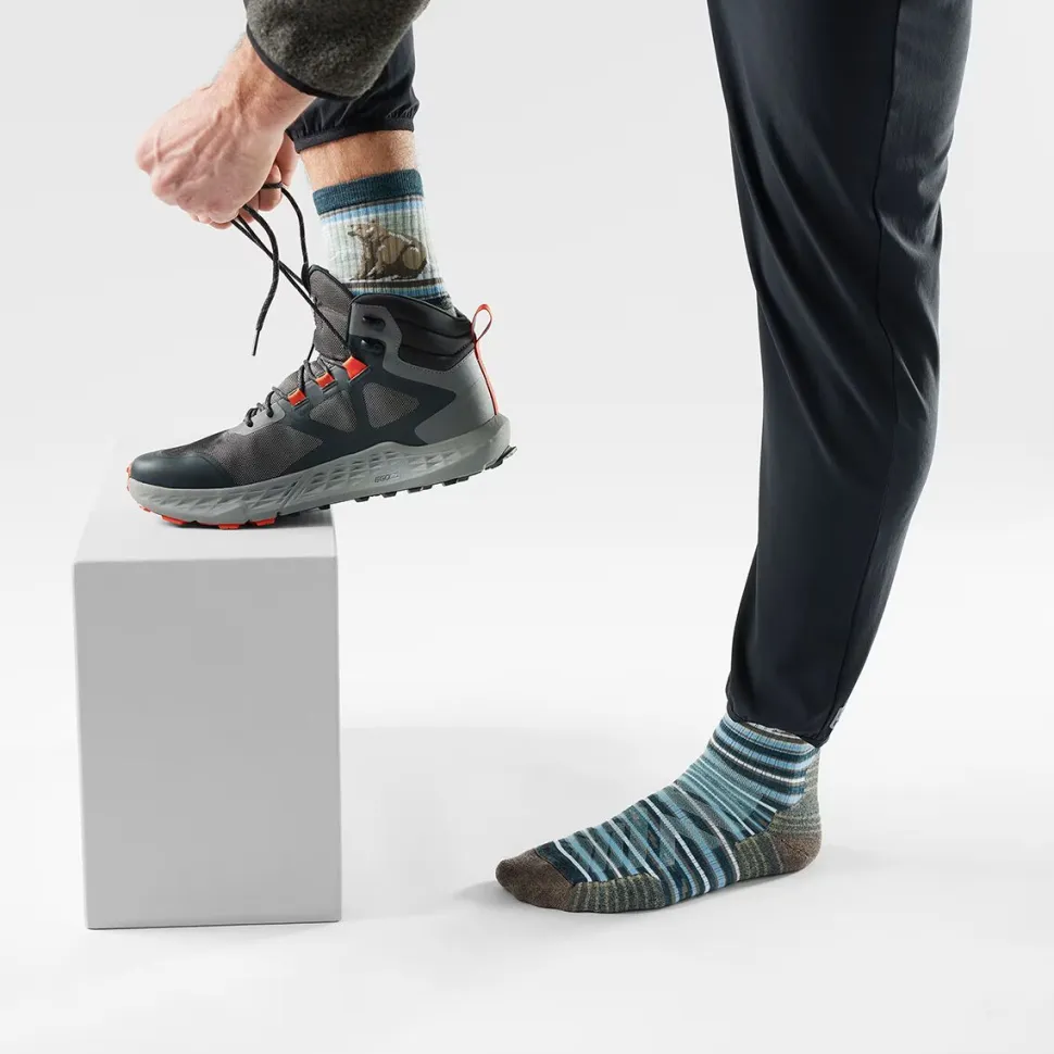 Hike Targeted Cushion Bear Stripe Mid Crew Sock - Men's