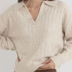 Lexie V-Neck Collared Jumper - Women's