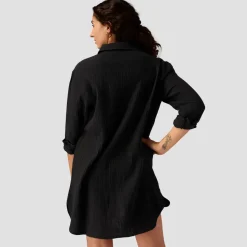 Long Cotton Gauze Long-Sleeve Button-Down - Women's