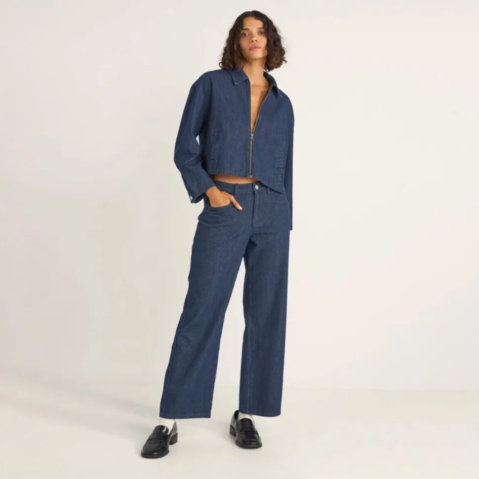 Pinstripe Cropped Jacket - Women's