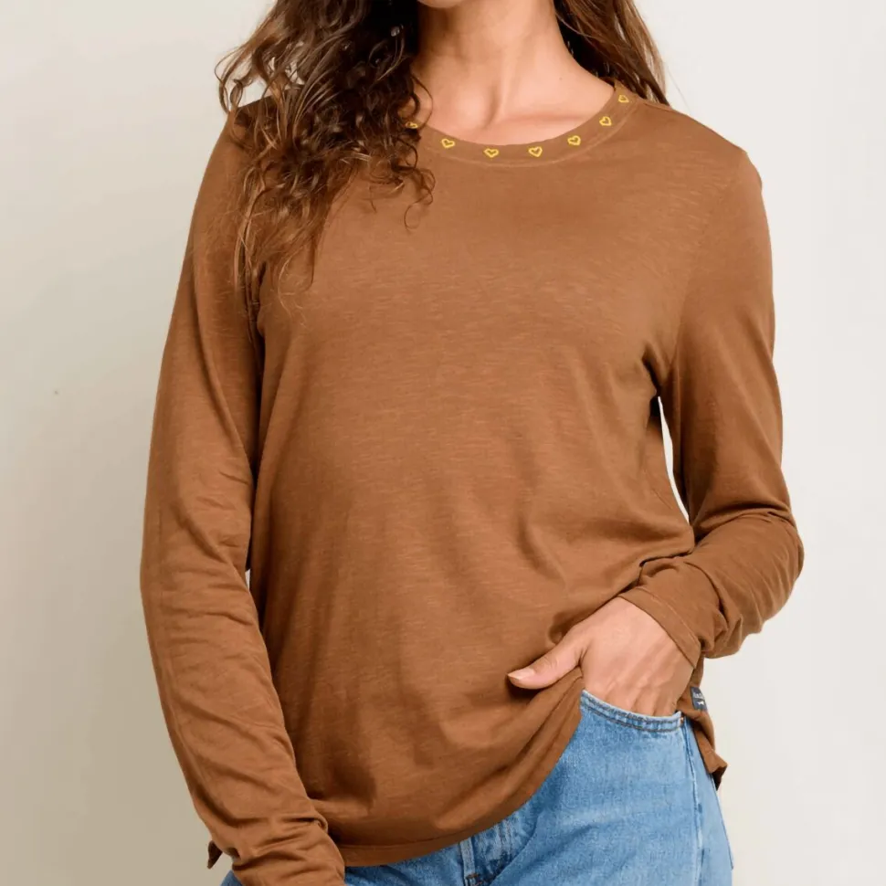 Primo Long-Sleeve Embroidered Crew - Women's