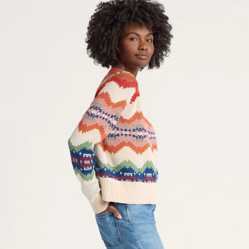 Raglan Cotton Graphic Sweater - Women's