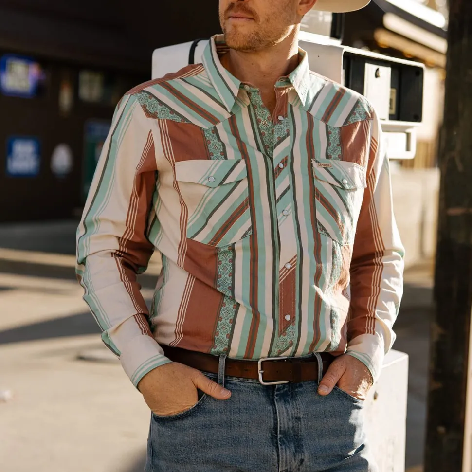 Serape Pearl Snap Long-Sleeve Shirt - Men's