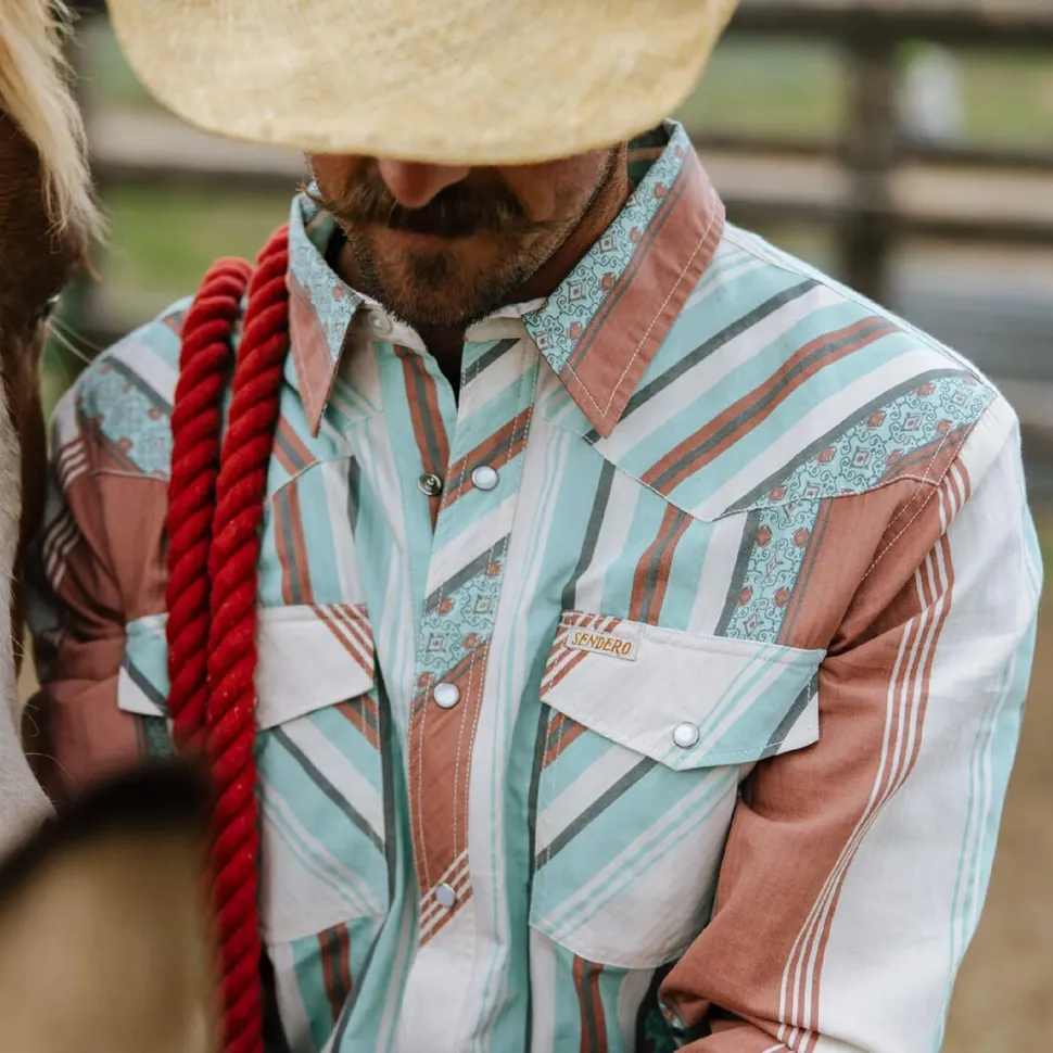 Serape Pearl Snap Long-Sleeve Shirt - Men's