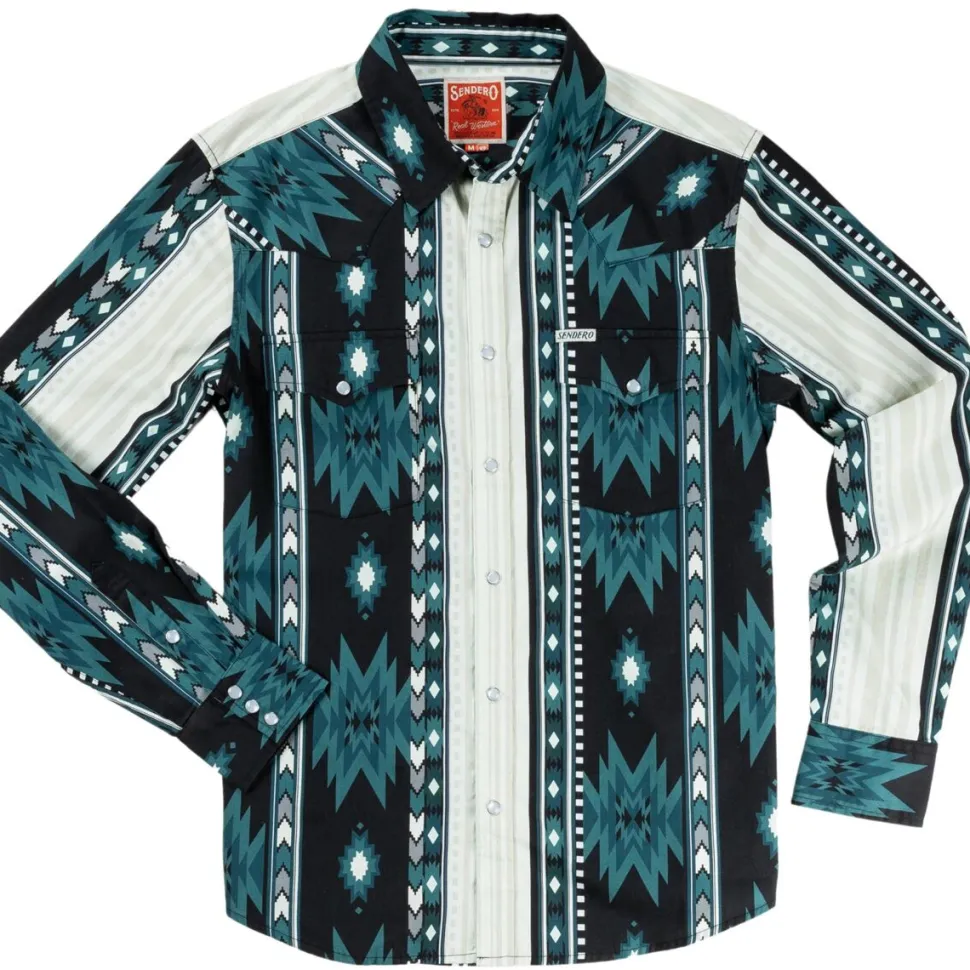 Serape Pearl Snap Long-Sleeve Shirt - Men's