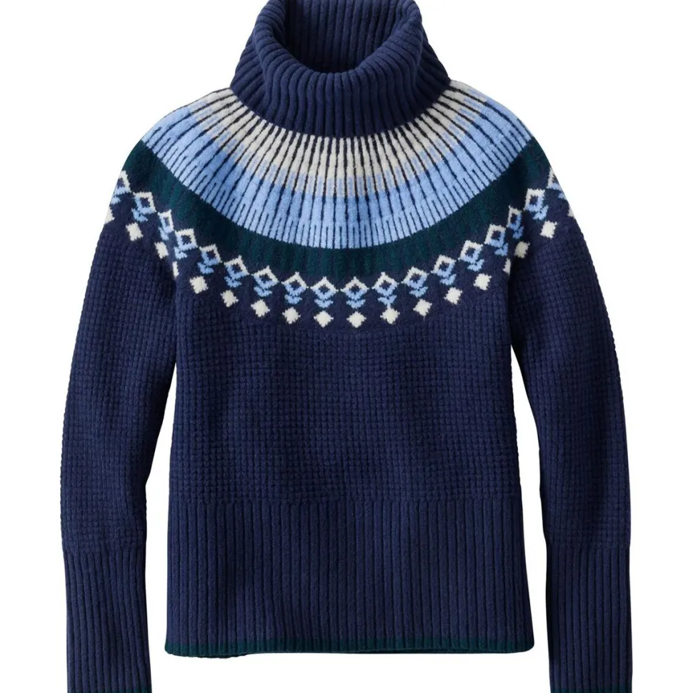Supersoft Waffle Fair Isle Turtleneck Sweater - Women's