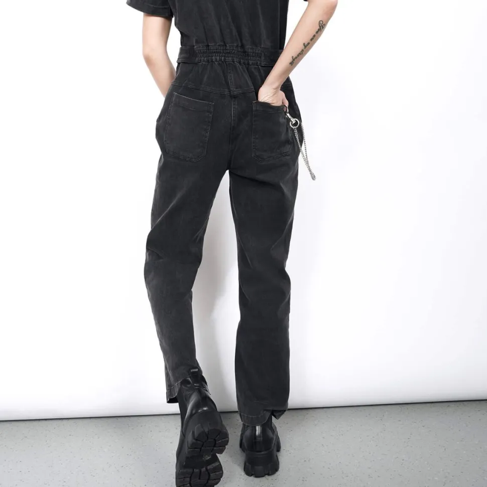 The Essential Short-Sleeve Denim High Waisted Coverall