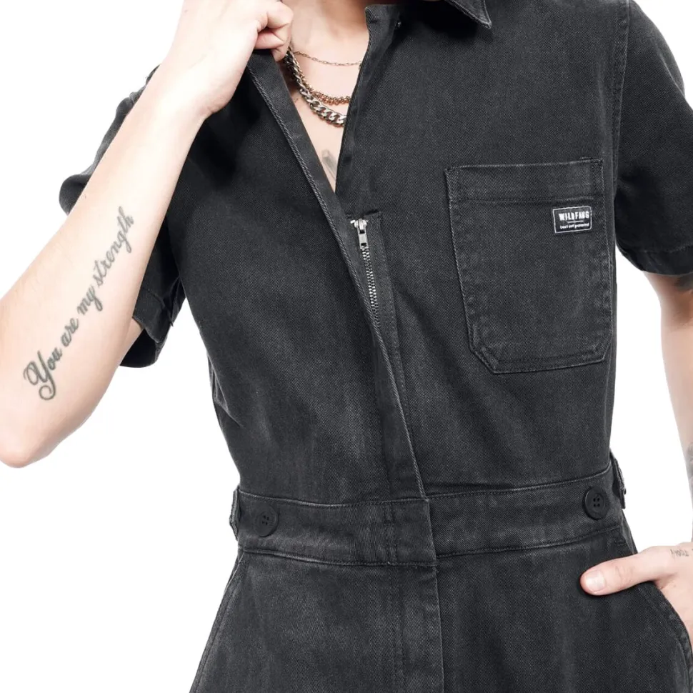 The Essential Short-Sleeve Denim High Waisted Coverall