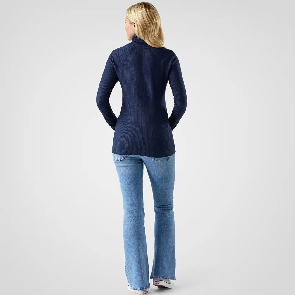 Thermal Merino Rib Turtleneck Top - Women's