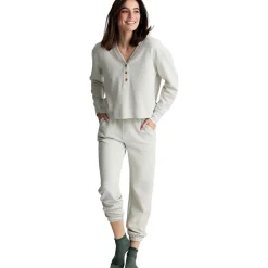Waffle Long-Sleeve Henley Top - Women's