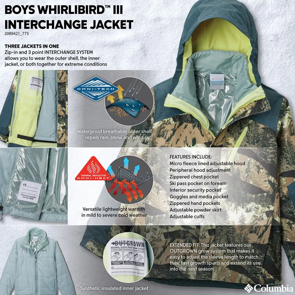Whirlibird III Interchange Jacket - Boys'